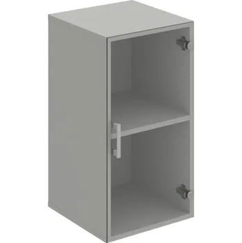 Policová skříň D 2 40 02 – Skříň policová dvéřová 74 × 40 cm - Čiré , Šedá , USH – hranatá