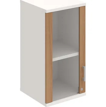 Policová skříň SZ 2 40 02 L H – Skříň policová dvéřová 76,8 × 40 cm - Višeň , Bílá , USH – hranatá