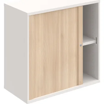Policová skříň SZ 2 80 03 L – Skříň policová roletová levá 76.8 × 80 cm - Bílá , Akát