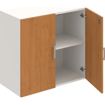 Policová skříň DZ 2 80 01 – Skříň policová dvéřová 74 × 80 cm - Olše , Bílá , USH – hranatá