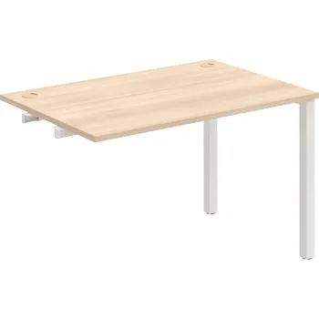 Psací stůl US 1200 R – Stůl pracovní délky 120 cm, k řetězení - Akát , Bílý kov