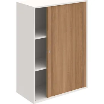 Policová skříň DZ 3 80 07 P – Skříň polic rolet pravá 111 × 80 cm - Bílá , Višeň