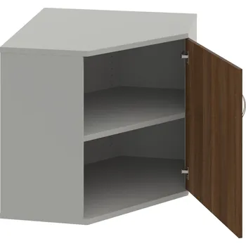 Policová skříň SRV 2 01 P – Skříň vnitřní roh pravá 76,8 cm - Ořech , Šedá , USN – Hobis