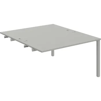 Psací stůl USD 1400 R – Stůl pracovní 140 × 160 cm, k řetězení - Šedá , Šedý kov