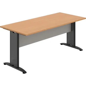 Jednací stůl CJ 1800 – Stůl jednací rovný 180 cm - Buk , Šedá , Černý kov