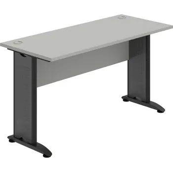 Psací stůl CE 1400 – Stůl pracovní rovný 140 cm, hl. 60 cm - Šedá , Šedá , Černý kov