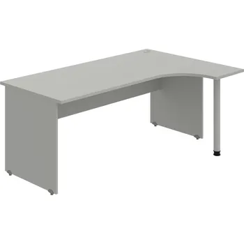 Psací stůl GE 1800 L – Stůl ergo levý 180 × 120 cm - Šedá , Šedá , Šedý kov