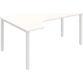 Psací stůl UE 1800 P – Stůl ergo pravý 180 × 120 cm - Bílá , Bílý kov