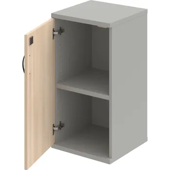 Policová skříň SZ 2 40 01 L – Skříň policová dvéřová 76,8 × 40 cm - Akát , Šedá , UCO – černá