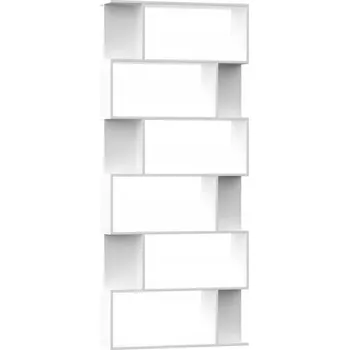 Knihovna Knihovna regál 80x24x192 cm bílá dřevěná 6+12 polic