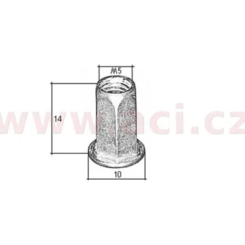 Autodíl nýt maticový šestihran M5 sada 10 ks (délka 14 mm), UP 57150Z