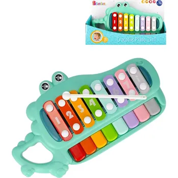 Dětské zboží Bam Bam BAM BAM Baby piano / xylofon 2v1 krokodýl 8 kláves *HUDEBNÍ NÁSTROJE*