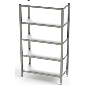 Dílenský regál Nerezový regál do čistých prostor, 5 x skladovací úroveň, s hladkými policemi, 800 x 400 x 1750 mm