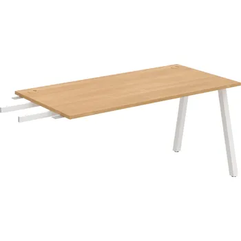 Psací stůl US A 1600 RU – Stůl pracovní délky 160 cm, k řetězení - Dub , Bílý kov
