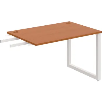 Psací stůl US O 1200 RU – Stůl pracovní délky 120 cm, k řetězení - Třešeň , Bílý kov
