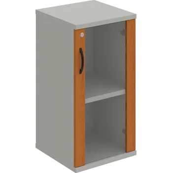 Policová skříň SZ 2 40 02 P – Skříň policová dvéřová 76,8 × 40 cm - Třešeň , Šedá , UCO – černá