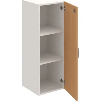 Policová skříň DZ 3 40 01 – Skříň policová dvéřová 111 × 40 cm - Buk , Bílá , USH – hranatá