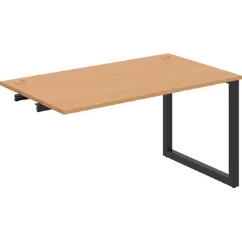 Psací stůl US O 1400 R – Stůl pracovní délky 140 cm, k řetězení - Buk , Černý kov