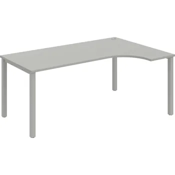Psací stůl UE 1800 L – Stůl ergo levý 180 × 120 cm - Šedá , Šedý kov