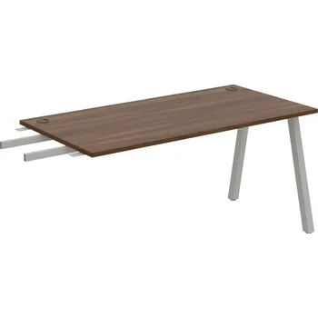 Psací stůl US A 1600 RU – Stůl pracovní délky 160 cm, k řetězení - Ořech , Šedý kov