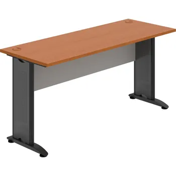 Psací stůl CE 1600 – Stůl pracovní rovný 160 cm, hl. 60 cm - Třešeň , Šedá , Černý kov