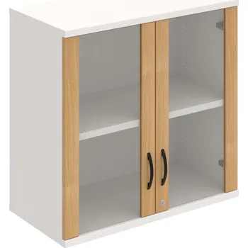 Policová skříň SZ 2 80 02 H – Skříň policová dvéřová 76,8 × 80 cm - Dub , Bílá , UCO – černá