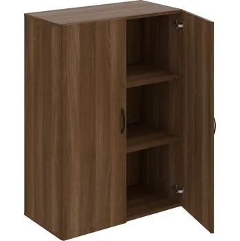 Policová skříň D 3 80 01 – Skříň policová dvéřová 111 × 80 cm - Ořech , Ořech , UCO – černá