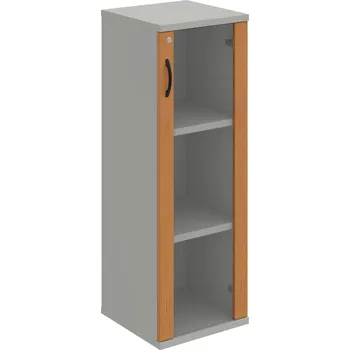 Policová skříň SZ 3 40 02 P – Skříň policová dvéřová 115,2 × 40 cm - Olše , Šedá , UCO – černá