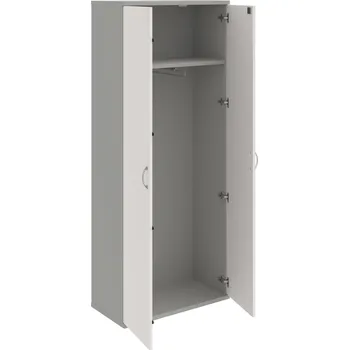 Policová skříň SZ 5 80 01 – Skříň šatní dvéřová 192 × 80 cm - Bílá , Šedá , USN – Hobis