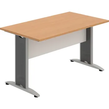 Jednací stůl CJ 1400 – Stůl jednací rovný 140 cm - Buk , Bílá , Šedý kov