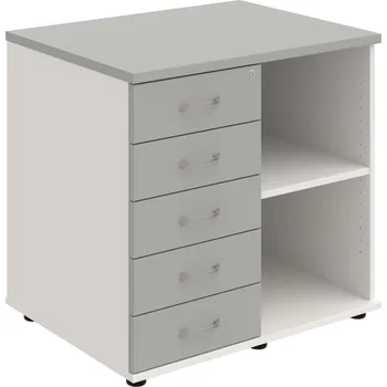 SPKZ 3 80 60 L N – Skříňka ke stolu, levá, s centrálním zamykáním - Šedá , Bílá , USN – Hobis