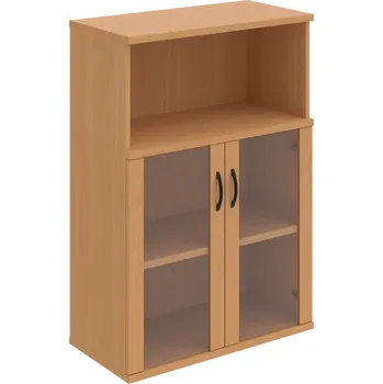 Policová skříň S 3 80 05 – Skříň policová dvéřová 115,2 × 80 cm - Buk , Buk , UCO – černá