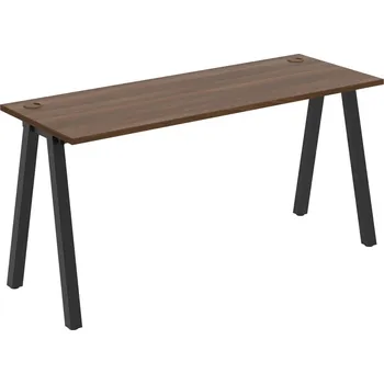 Psací stůl UE A 1600 – Stůl pracovní délky 160 cm, hl. 60 cm - Ořech , Černý kov