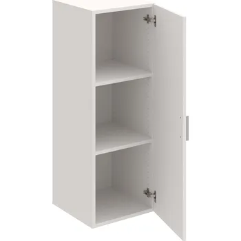 Policová skříň D 3 40 01 – Skříň policová dvéřová 111 × 40 cm - Bílá , Bílá , USH – hranatá