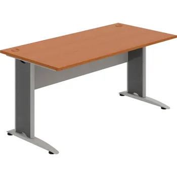 Psací stůl CS 1600 – Stůl pracovní rovný 160 cm - Třešeň , Šedá , Šedý kov
