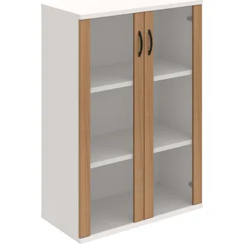 Policová skříň S 3 80 04 – Skříň policová dvéřová 115,2 × 80 cm - Višeň , Bílá , UCO – černá