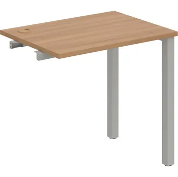 Psací stůl UE 800 R – Stůl pracovní délky 80 cm, hl. 60 cm, k řetězení - Višeň , Šedý kov