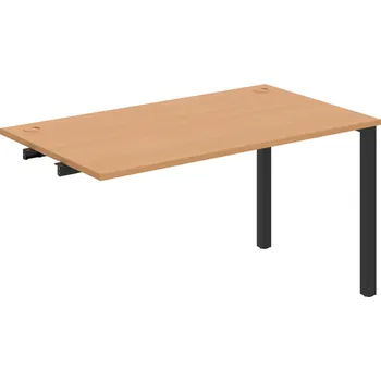 Psací stůl US 1400 R – Stůl pracovní délky 140 cm, k řetězení - Buk , Černý kov