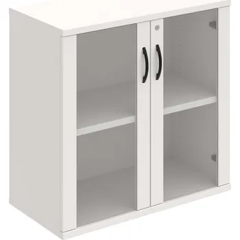 Policová skříň SZ 2 80 02 – Skříň policová dvéřová 76,8 × 80 cm - Bílá , Bílá , UCO – černá