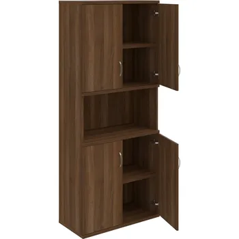 Policová skříň S 5 80 05 – Skříň policová dvéřová 192 × 80 cm - Ořech , Ořech , USN – Hobis