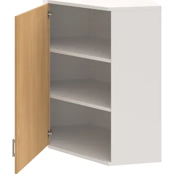 Policová skříň SRV 3 01 L H – Skříň vnitřní roh levá 115,2 cm - Dub , Bílá , USH – hranatá