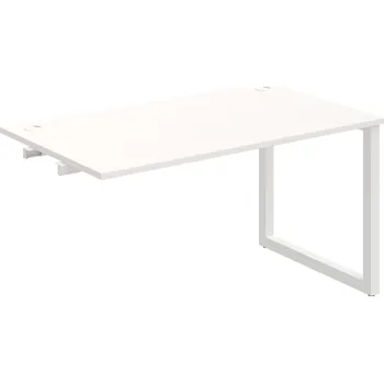 Psací stůl US O 1400 R – Stůl pracovní délky 140 cm, k řetězení - Bílá , Bílý kov