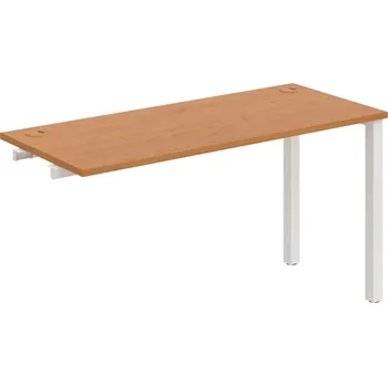 Psací stůl UE 1400 R – Stůl pracovní délky 140 cm, hl. 60 cm, k řetězení - Olše , Bílý kov