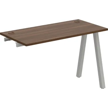 Psací stůl UE A 1200 R – Stůl pracovní délky 120 cm, hl. 60 cm, k řetězení - Ořech , Šedý kov