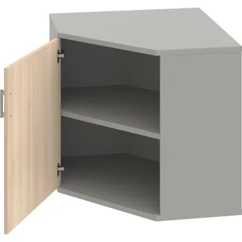 Policová skříň SRV 2 01 L – Skříň vnitřní roh levá 76,8 cm - Akát , Šedá , USH – hranatá