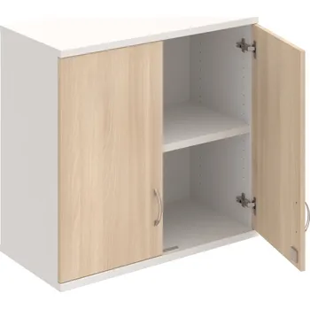 Policová skříň SZ 2 80 01 H – Skříň policová dvéřová 76,8 × 80 cm - Akát , Bílá , USN – Hobis