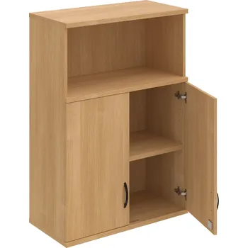 Policová skříň SZ 3 80 02 H – Skříň policová dvéřová 115,2 × 80 cm - Dub , Dub , UCO – černá