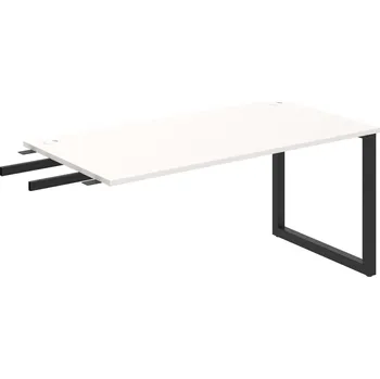 Psací stůl US O 1600 RU – Stůl pracovní délky 160 cm, k řetězení - Bílá , Černý kov