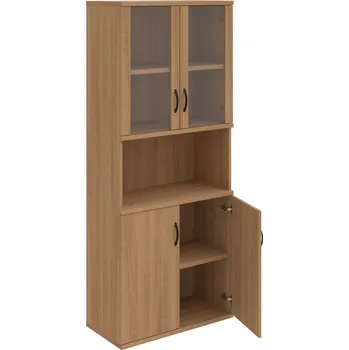 Policová skříň S 5 80 07 – Skříň policová dvéřová 192 × 80 cm - Višeň , Višeň , UCO – černá