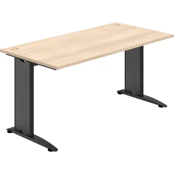 Psací stůl FS 1600 – Stůl pracovní rovný 160 cm - Akát , Černý kov